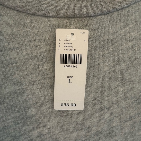 Anthropologie Women's Cloth & Stone Short Sleeve Gray Sweatshirt Tunic Dress L - Picture 9 of 12